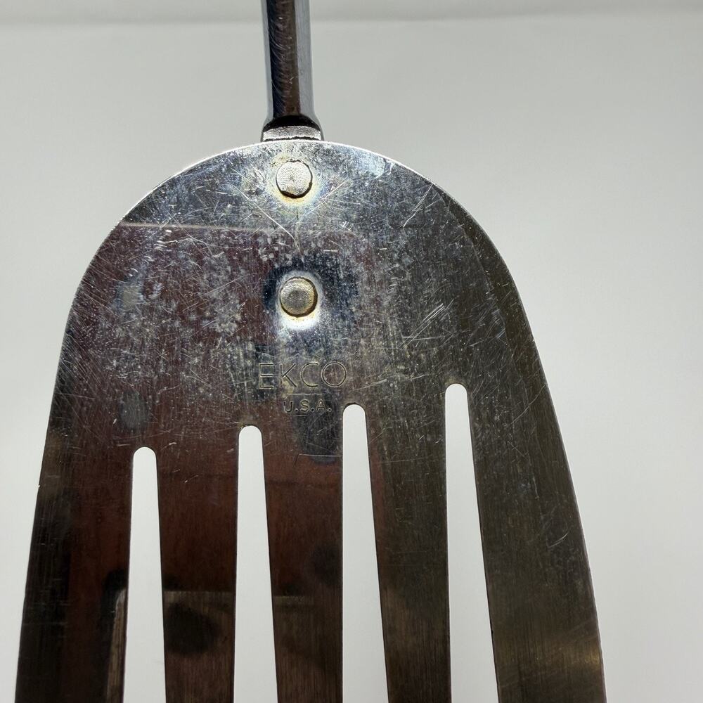 Ekco 13.5 in Stainless Slotted Spatula With Green Handle - Picture 2 of 8
